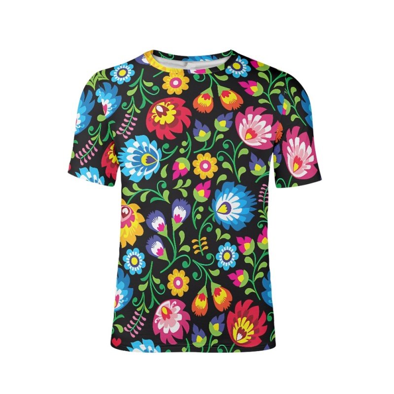 REANAYSTO TM Floral Running Short Sleeve Quick Dry Polyester Mexico Gym Sports Top Custom T Shirt for Men Cheap Wholesale Tees