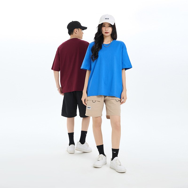 In stock 230g heavyweight high quality 100%cotton solid color men's t-shirt sports T-shirts for tee
