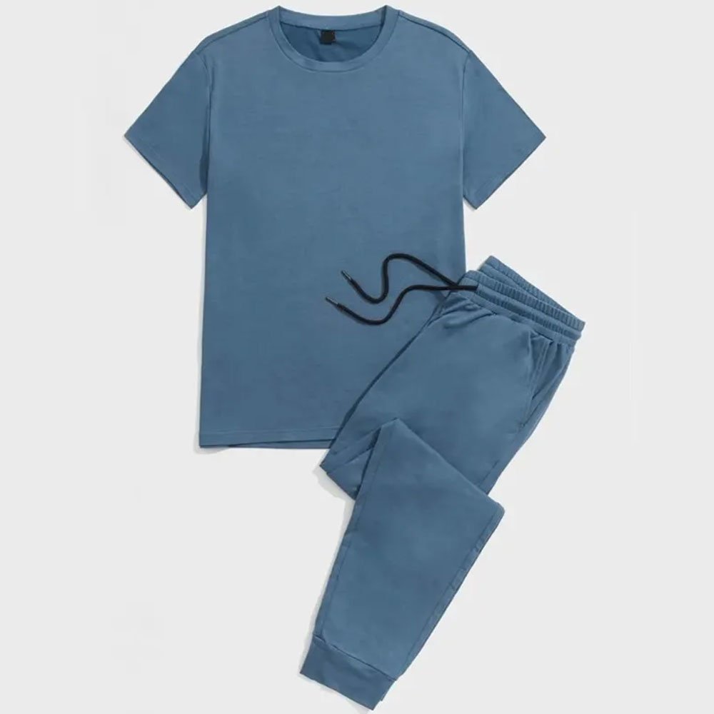 Summer Short Sleeve Shirts Long Pants Set Men Tracksuit Set Summer Custom Men's Quick Dry T-shirt Tight Training Sports Clothe