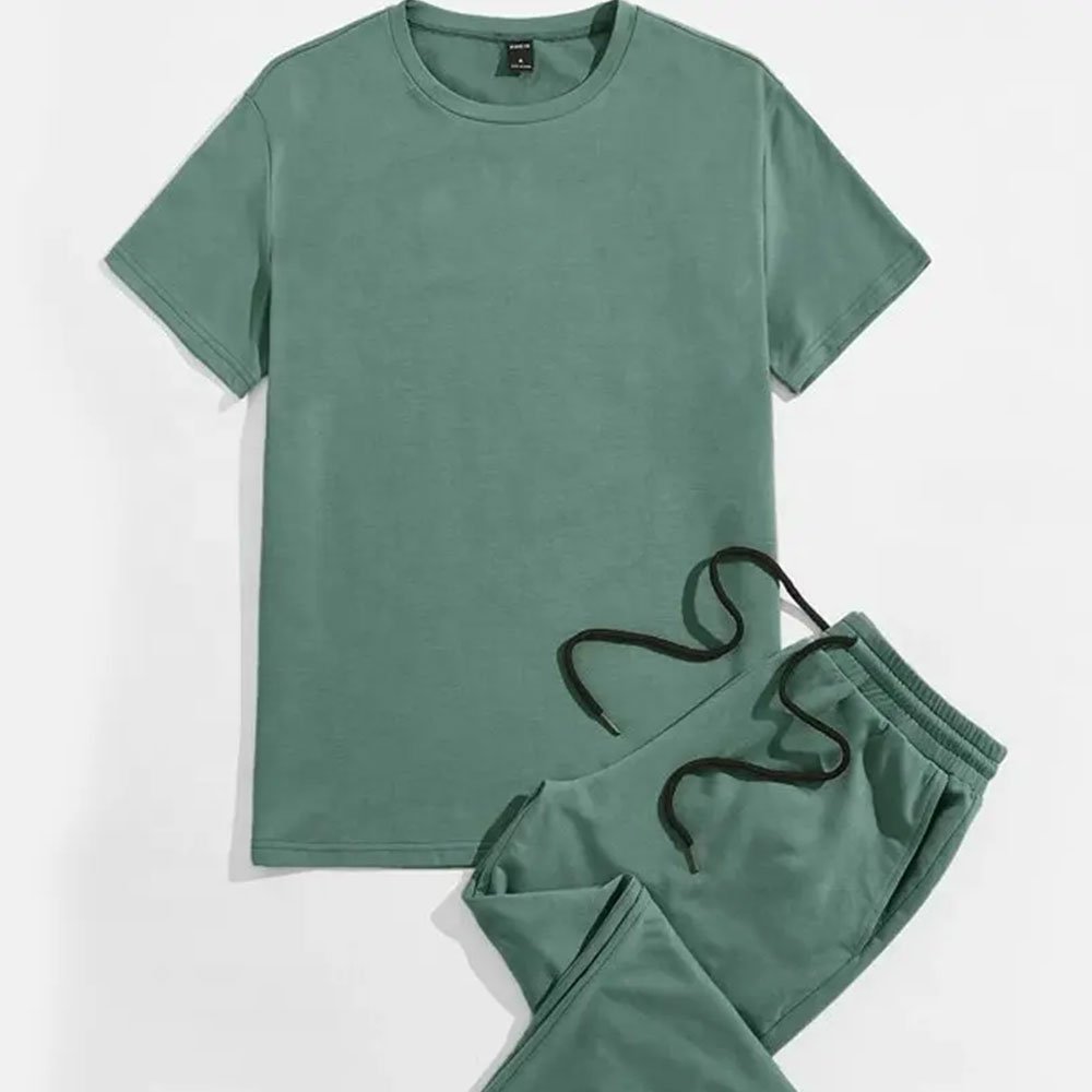 Summer Short Sleeve Shirts Long Pants Set Men Tracksuit Set Summer Custom Men's Quick Dry T-shirt Tight Training Sports Clothe
