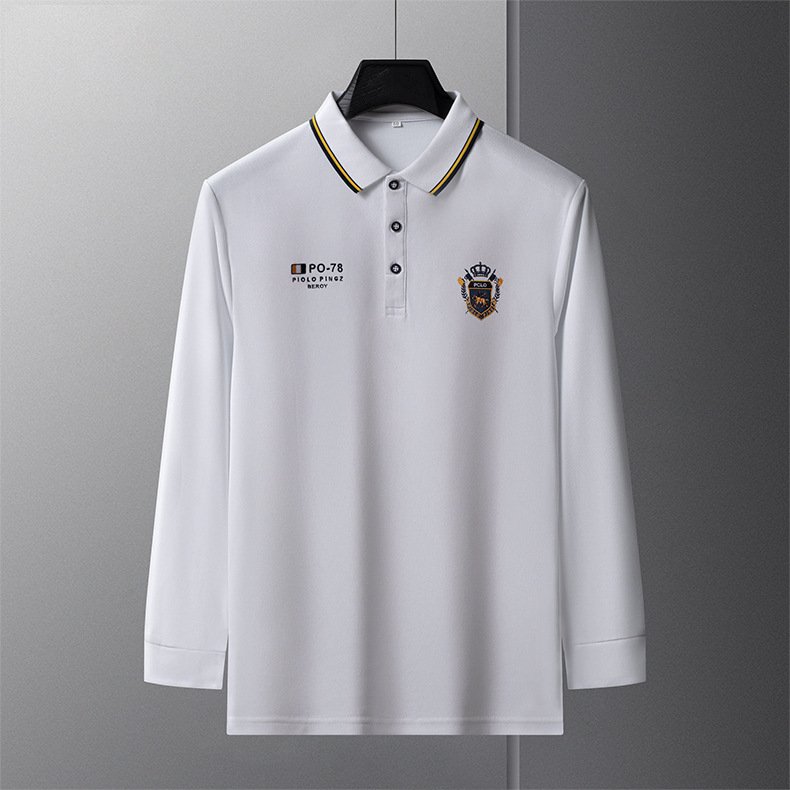 100% cotton Wholesale Men's Outdoor Long Sleeve golf Quick Dry Polo shirt
