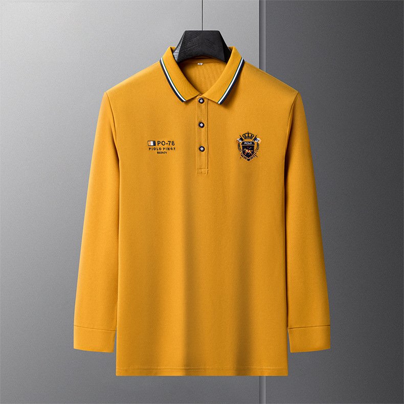 100% cotton Wholesale Men's Outdoor Long Sleeve golf Quick Dry Polo shirt