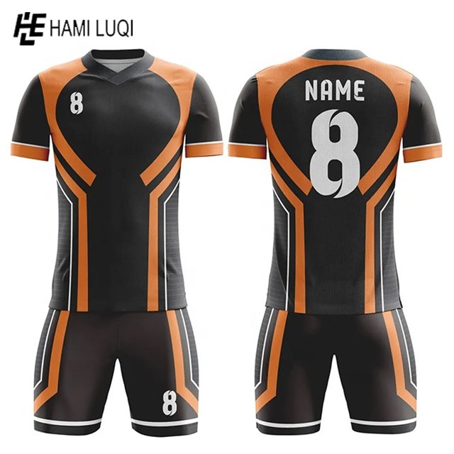 High Quality custom design youth football jersey set t shirts uniform team soccer jersey men retro club soccer wears