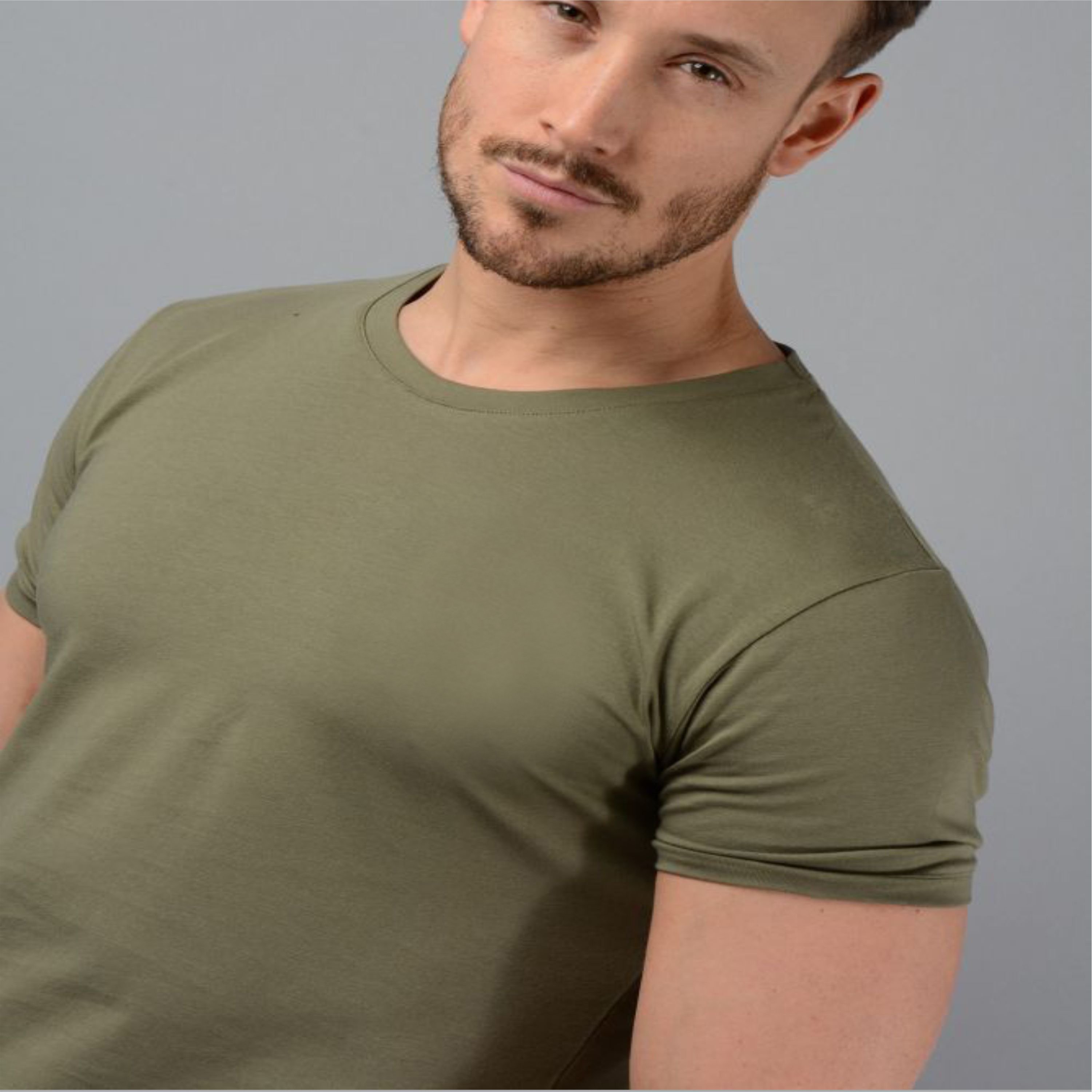 2022 New Men's Slim Fit Longline Tee - 95% Cotton 5% Elastane, Curved Hem, Muscle Gym T-Shirt