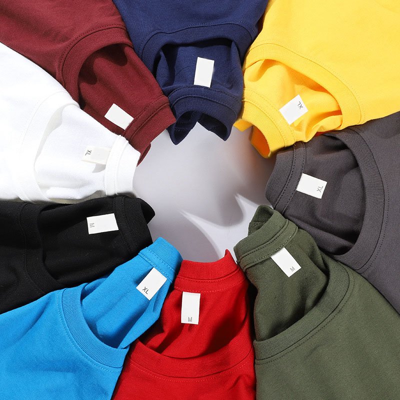 Custom Print Logo Solid T-shirts Men's O-neck Short Sleeve Plain T-shirts For Men