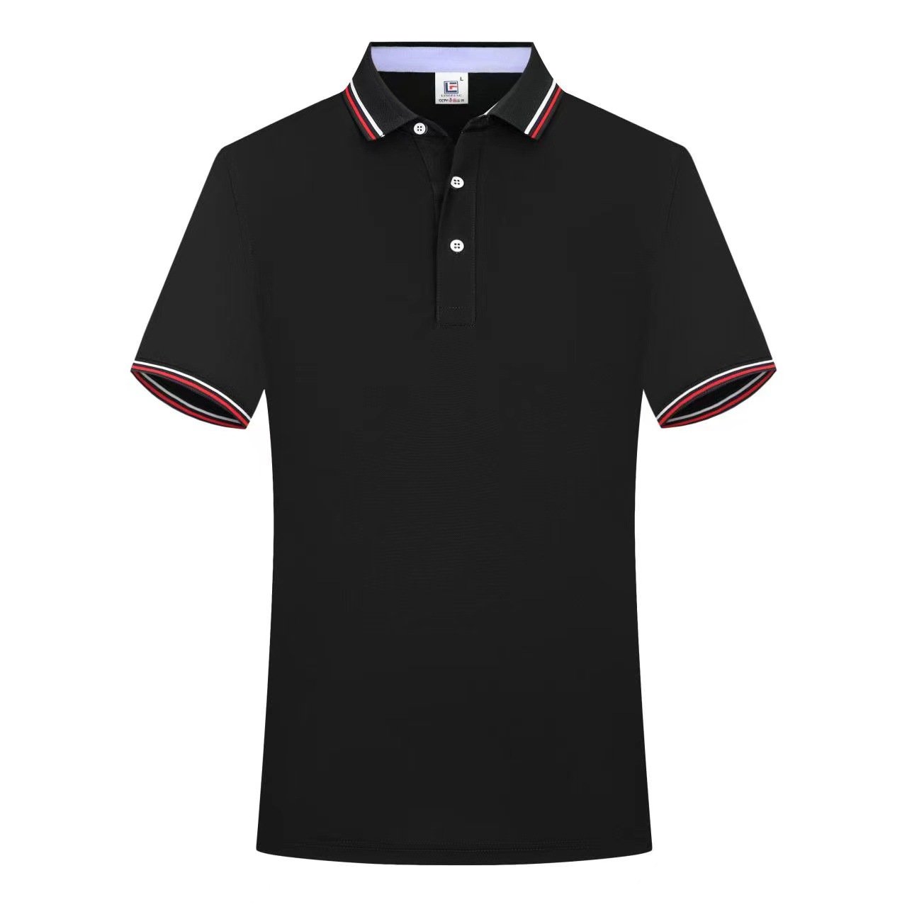 Hang Yun business men's pure color lapel short sleeve polo shirt advertising shirt casual clothing