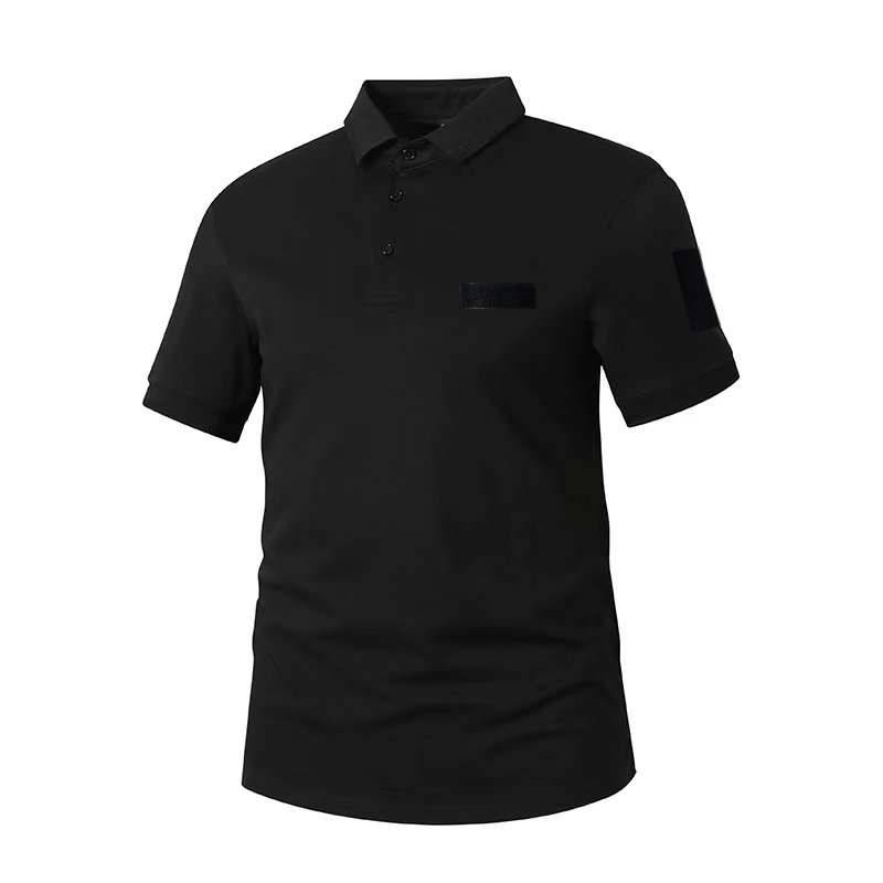Stock Men's cotton Pique fabric polo shirt Safari Short Sleeve Tactical T-Shirt for Hiking Hunting Camping Combat