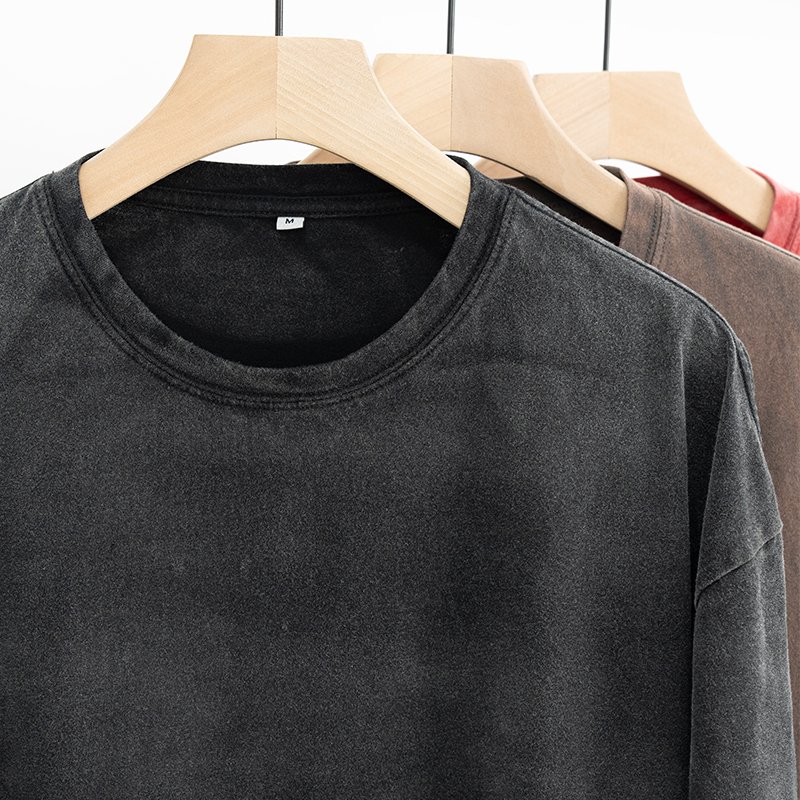 comfy soft cotton sunfaded tshirt acid wash sun faded t-shirt streetwear clothes custom t shirt for men