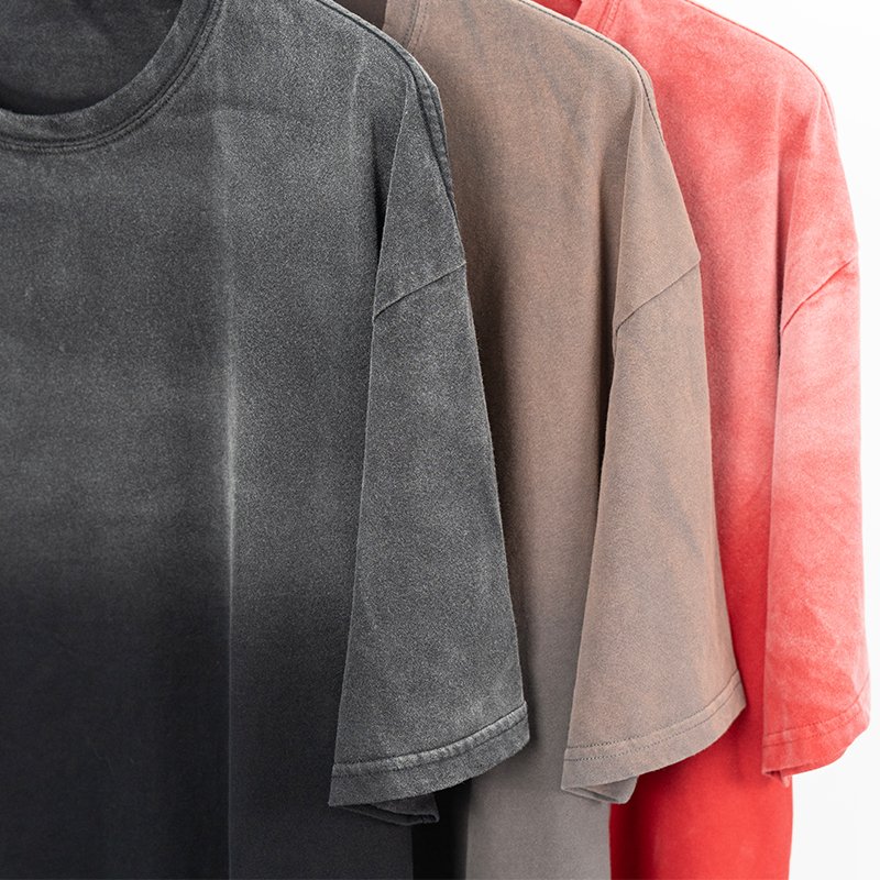 comfy soft cotton sunfaded tshirt acid wash sun faded t-shirt streetwear clothes custom t shirt for men