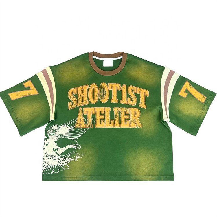 Graphic Screen Print Fit Heavyweight Cotton Drop Shoulder Streetwear Boxy Cropped Short Sleeves Oversized T-Shirts
