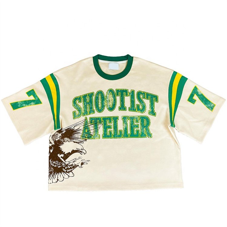 Graphic Screen Print Fit Heavyweight Cotton Drop Shoulder Streetwear Boxy Cropped Short Sleeves Oversized T-Shirts