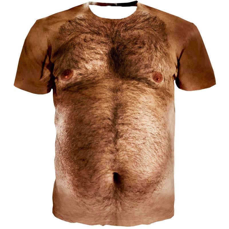 3D Printing Casual Round Neck Short Sleeve Men's Fashion Funny Muscular Men T-Shirt Oversized Quick Dry Clothing
