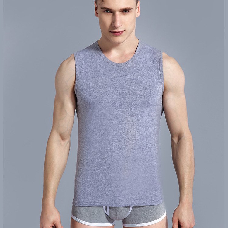 Men's back hip slim hurdle breathable vest tight sports fitness base shirt solid undershirt type sports sleeveless men's T-shirt