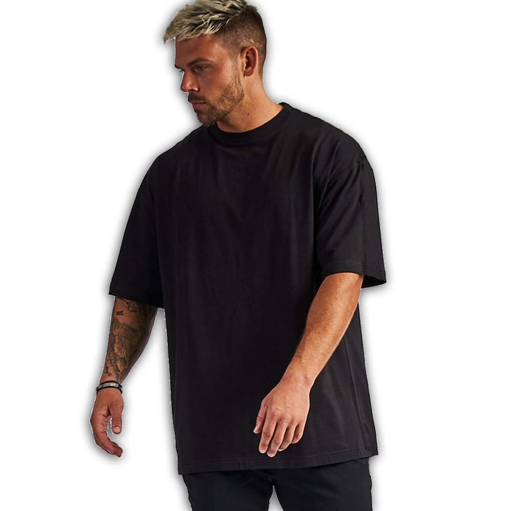 Oversized Drop Shoulder 100% Cotton Screen Print Plain Heavyweight Custom T Shirt Printing Blank Plus Size Men'S T-Shirts