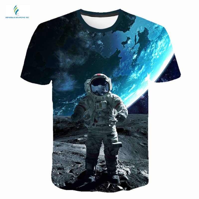 Stylish 100% High Quality Export Oriented 3D Digital Printed O-Neck Short Sleeve Men's T Shirt From Bangladesh