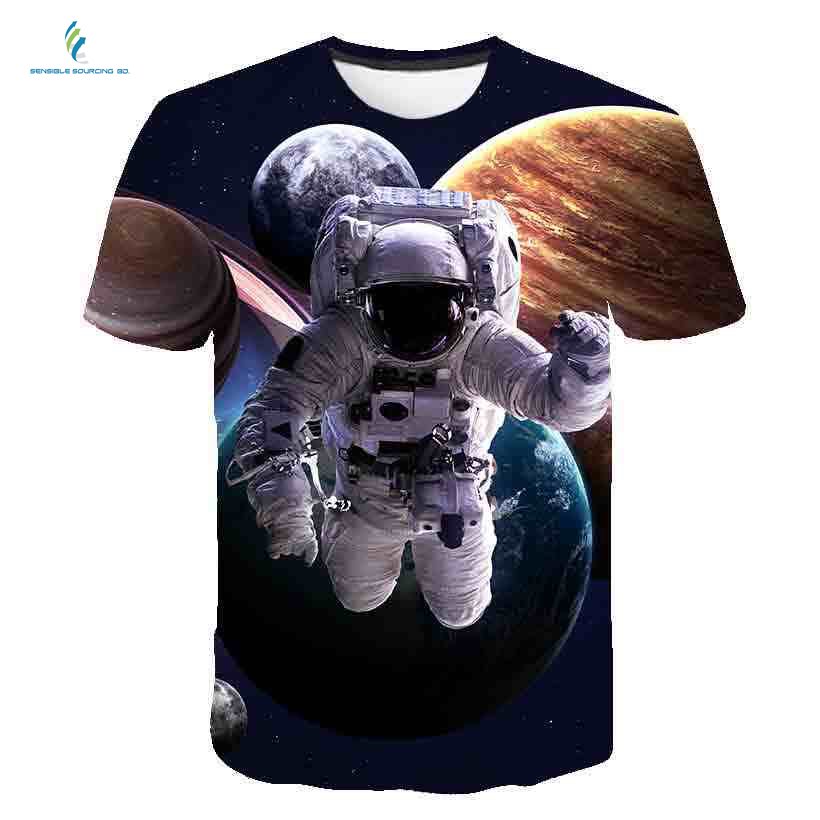 Stylish 100% High Quality Export Oriented 3D Digital Printed O-Neck Short Sleeve Men's T Shirt From Bangladesh
