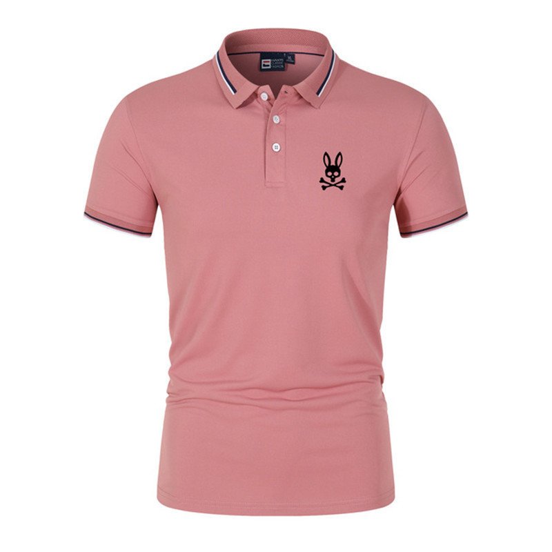 2024 Summer Men's T-shirt Flip CollarFashionShortSleeve PoloShirt Printed Micro Label Ghost Rabbit Rabbit ShortSleeve PoloShirt