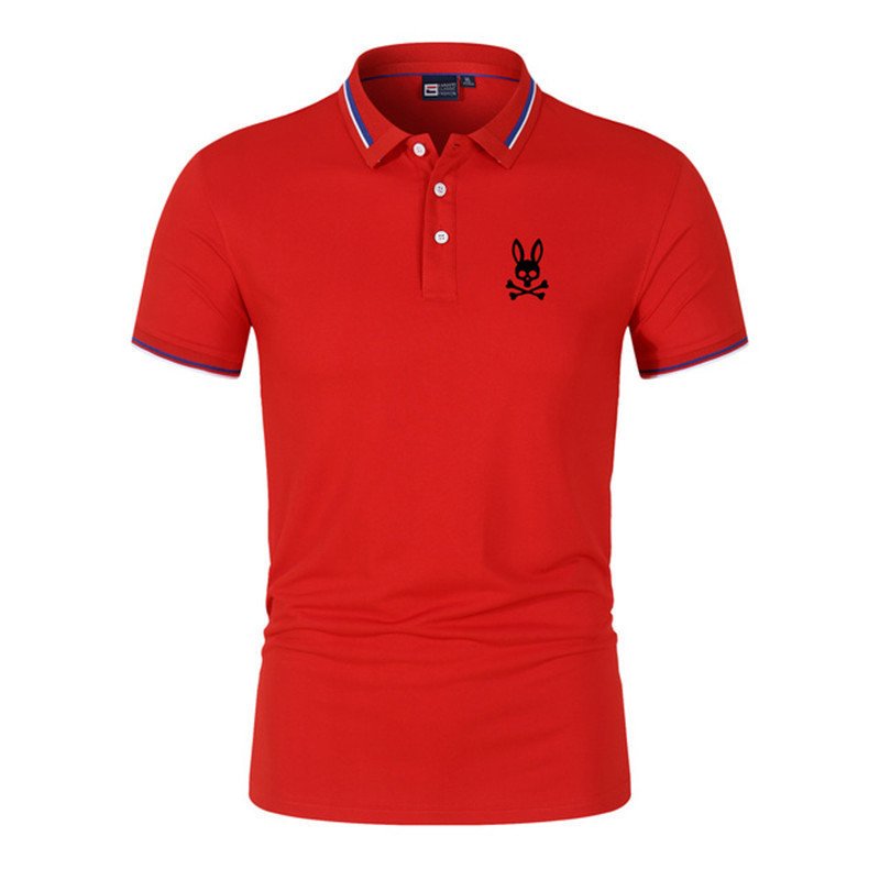 2024 Summer Men's T-shirt Flip CollarFashionShortSleeve PoloShirt Printed Micro Label Ghost Rabbit Rabbit ShortSleeve PoloShirt