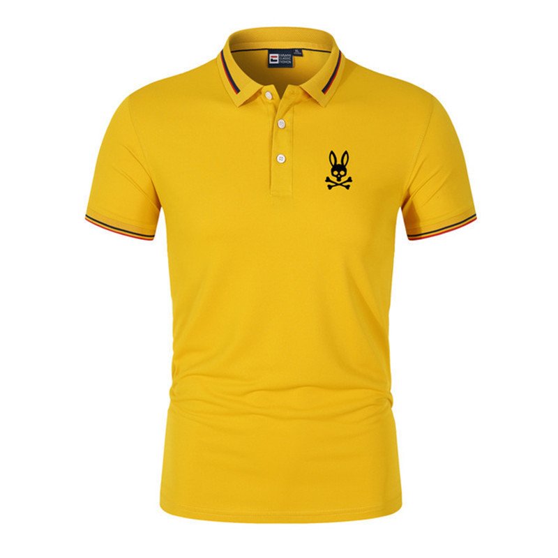 2024 Summer Men's T-shirt Flip CollarFashionShortSleeve PoloShirt Printed Micro Label Ghost Rabbit Rabbit ShortSleeve PoloShirt