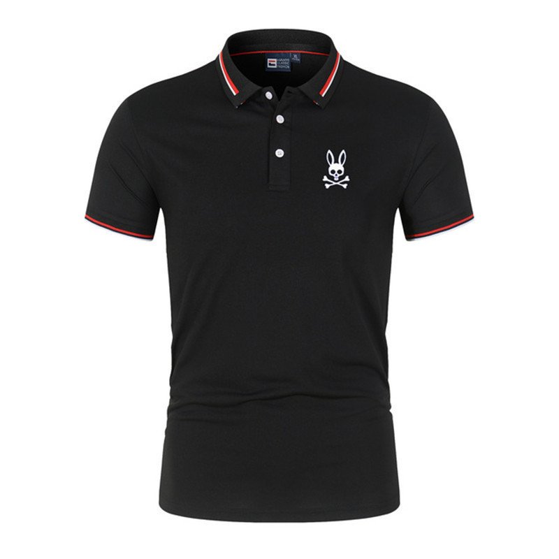 2024 Summer Men's T-shirt Flip CollarFashionShortSleeve PoloShirt Printed Micro Label Ghost Rabbit Rabbit ShortSleeve PoloShirt