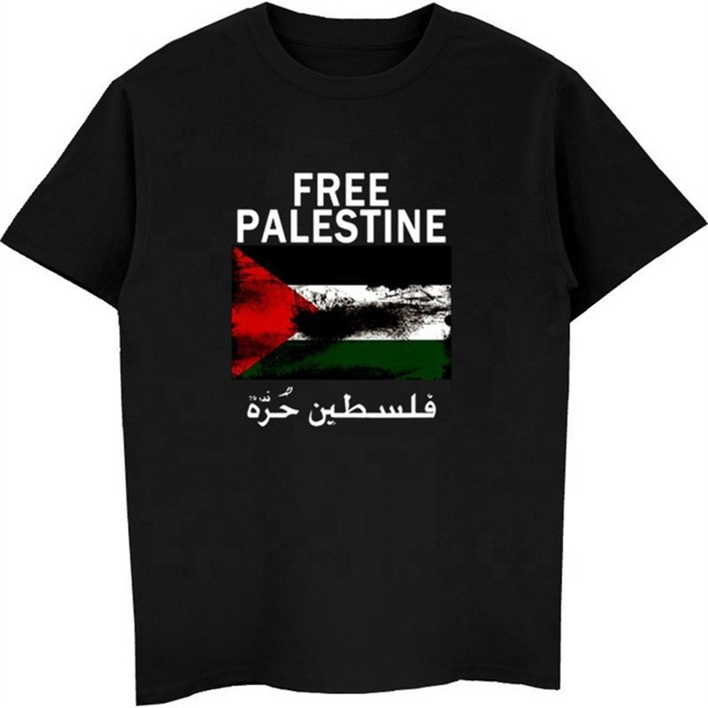 Oversized Blank Plain Men's T-Shirts,Plus Size White Cotton T Shirt for Men,Women Polyester Heavyweight Palestine Custom T Shirt