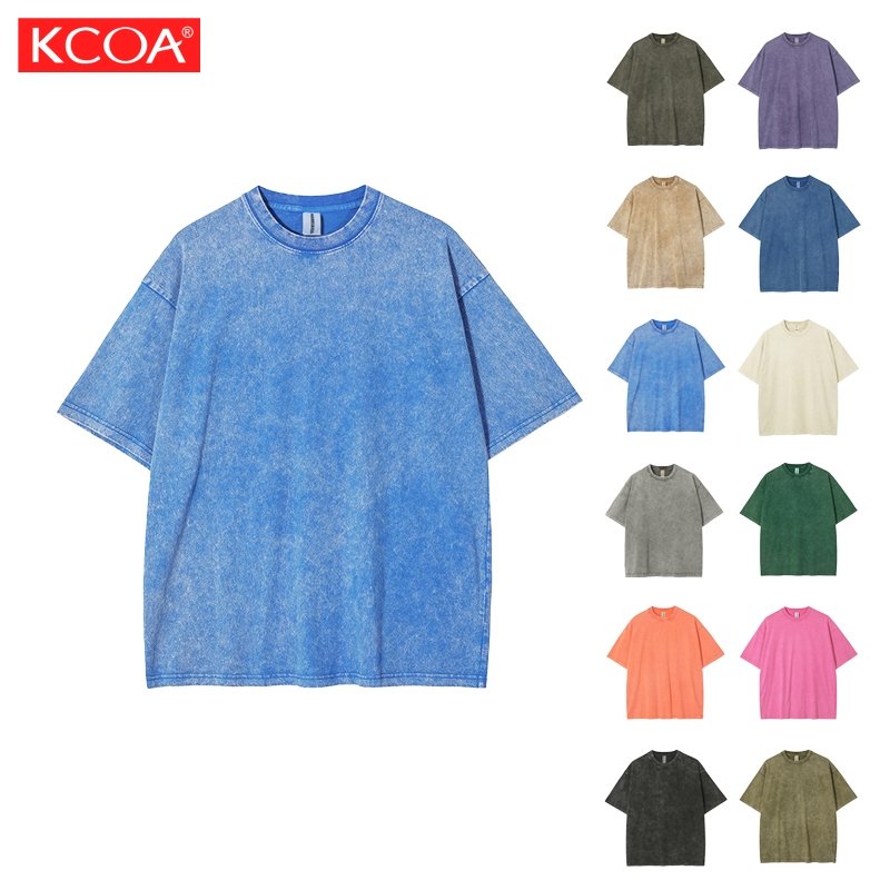 High Quality Oversized Acid Wash Streetwear Distressed T-Shirts 100% Cotton Blank Plus Size Men'S T Shirts