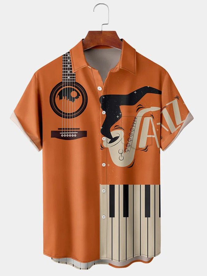 New Trendy Men's Vintage Short Sleeve 3D Printed Casual Summer Beach Vacation Hawaiian Shirt 2024