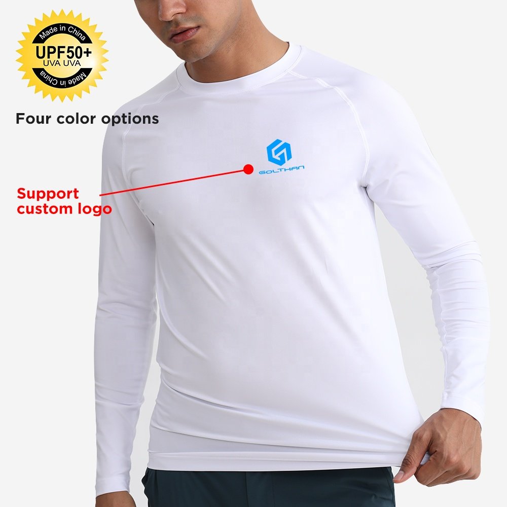 Wholesale MOQ 1 Pcs High Quality Men's UPF50+ Quick Dry Casual Sport Tshirt Custom Logo Dry Fit Long Sleeve T Shirt