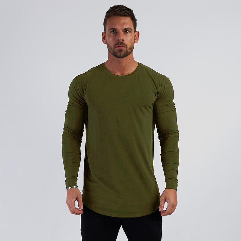 Wholesale Custom Men's Gym Fitness Apparel Workout Hemp Cotton Crop Top Long Sleeve T-shirt