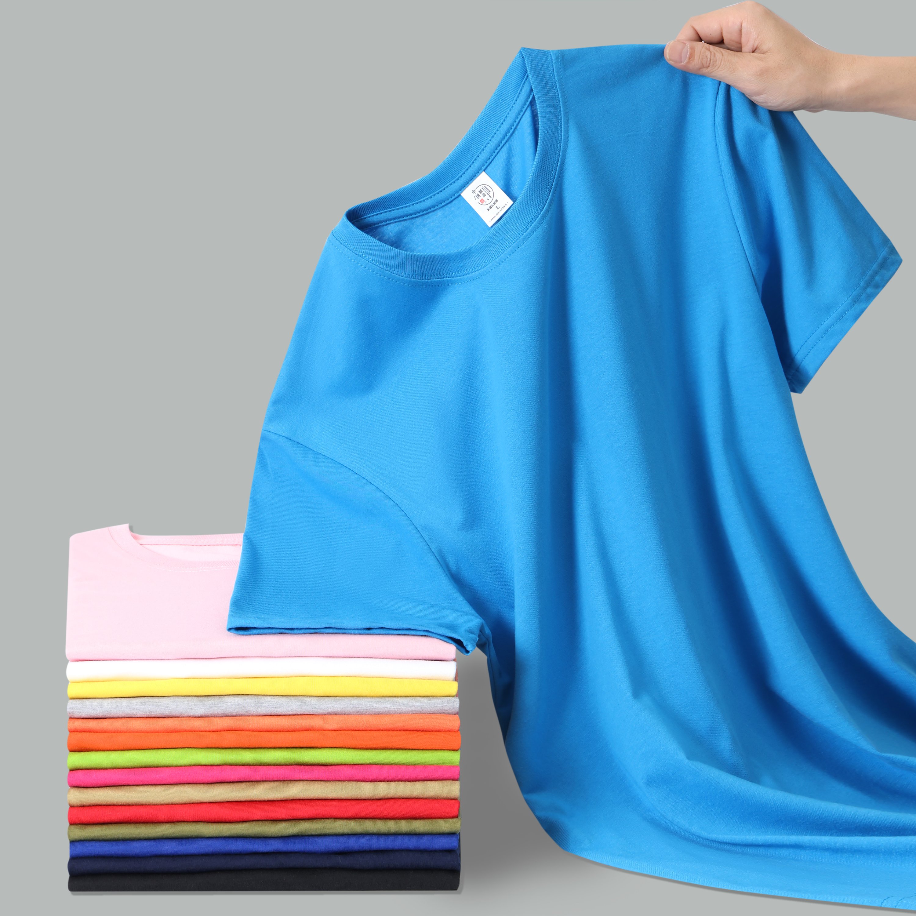 High Quality 220 Grams Wholesale Custom Logo Blank 100% Organic Cotton Plain Tshirt Mens Tshirts Men's T-shirts
