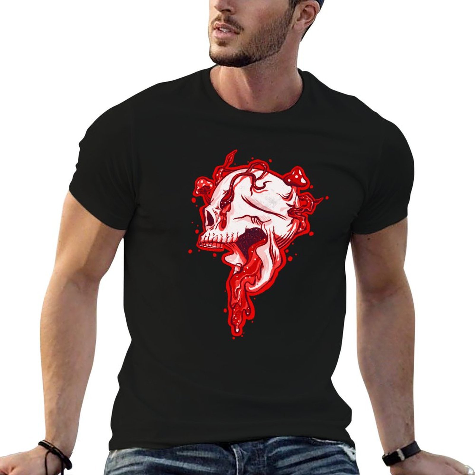 High Quality 100% Cotton Blank Men's T-Shirts Halloween Design Custom ARTWORK and LOGO Available