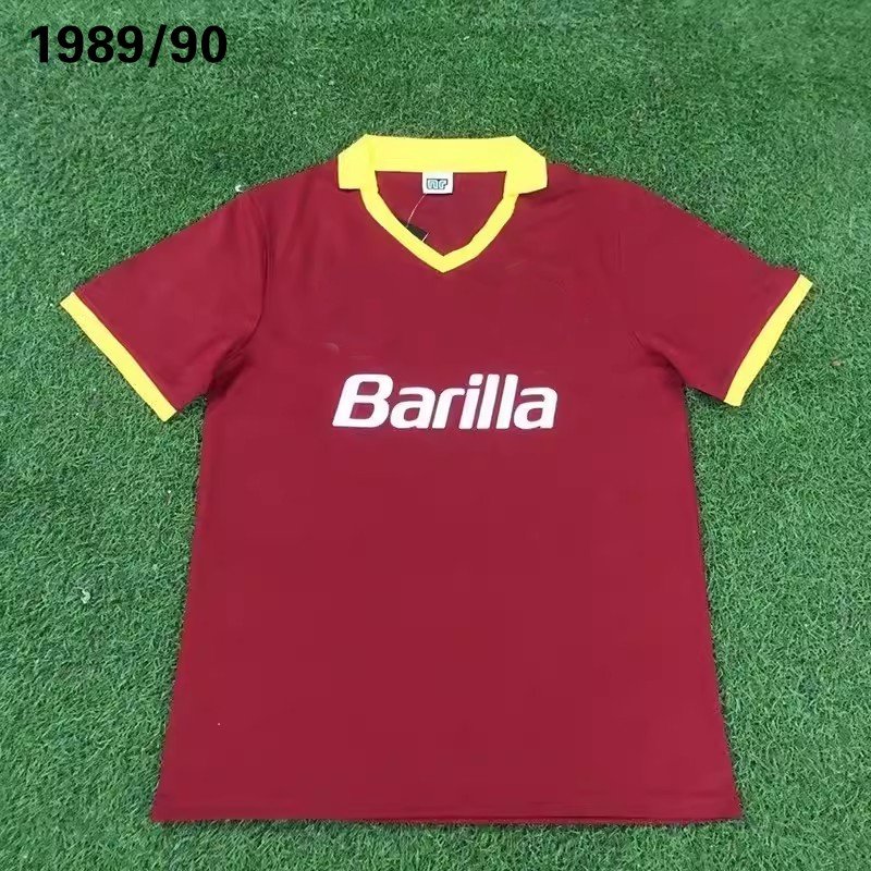Summer casual sports men's T-shirt jersey Italian city retro 1996 team jersey Red Black White Blue White bluegray-green Rome