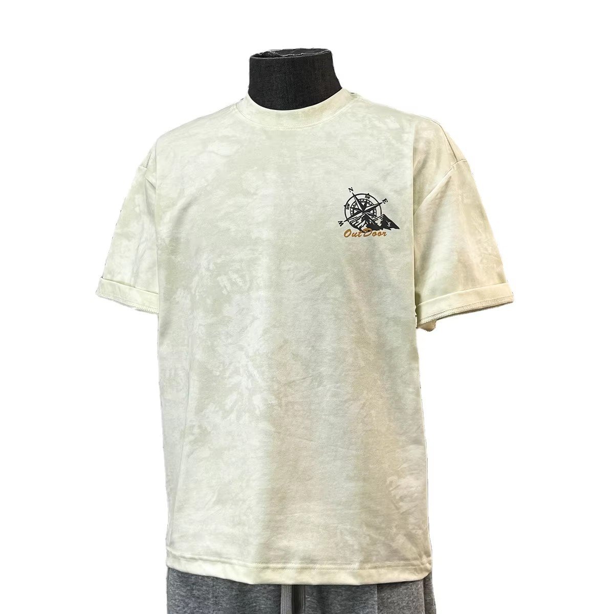 Wholesale 100% Cotton Men's T-Shirts 250g Blank White and Black Printed T-Shirt Custom Logo Printing