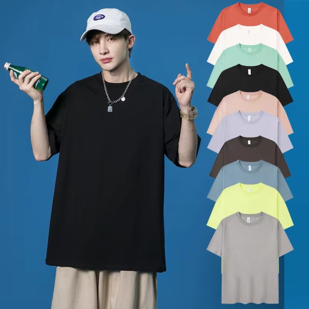Wholesale Customized 230gsm T-shirt 100% Cotton Oversized Undershirt Men's T-shirt