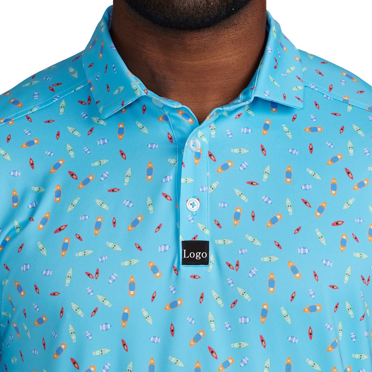 New Arrivals Custom Polyester and Spandex Men's Loose T Shirt Blue Printing Moisture Wicking US Polo Shirts For Men