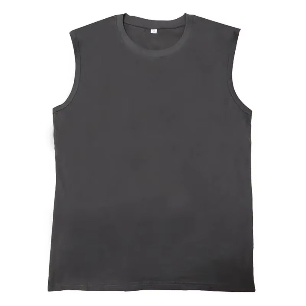 Wholesale T Shirts Men Washed T Shirts with Custom Printing Sleeveless Men's T Shirts Vest 100% Cotton