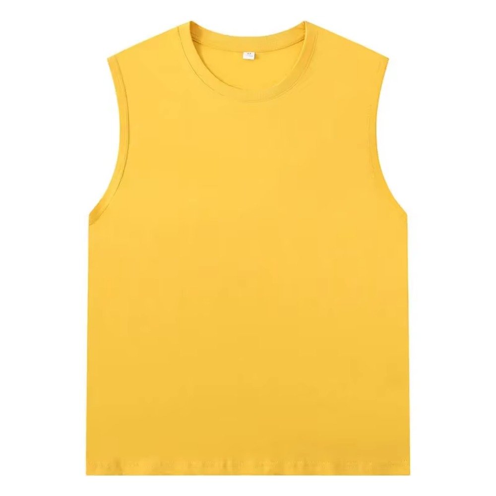 Wholesale T Shirts Men Washed T Shirts with Custom Printing Sleeveless Men's T Shirts Vest 100% Cotton