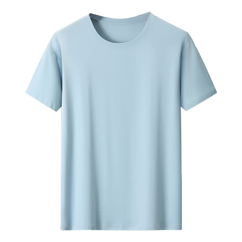 Short-sleeved Non-ironing Anti-crease Men's T-shirt Round Neck Ice Base T-shirt for Men