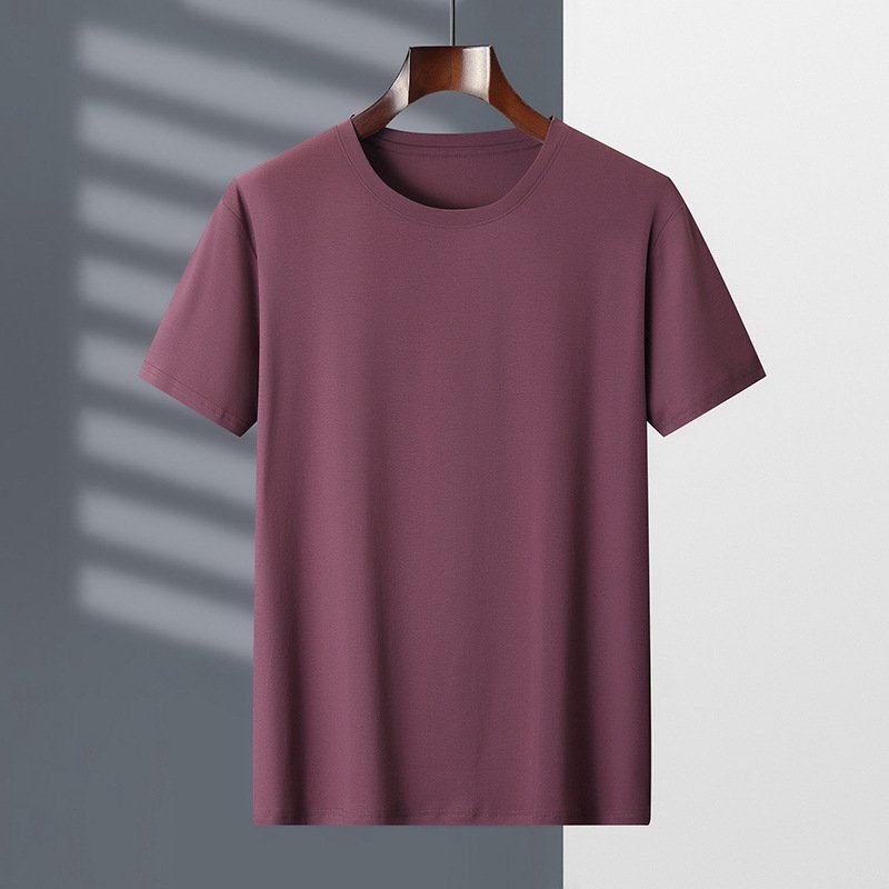 Short-sleeved Non-ironing Anti-crease Men's T-shirt Round Neck Ice Base T-shirt for Men