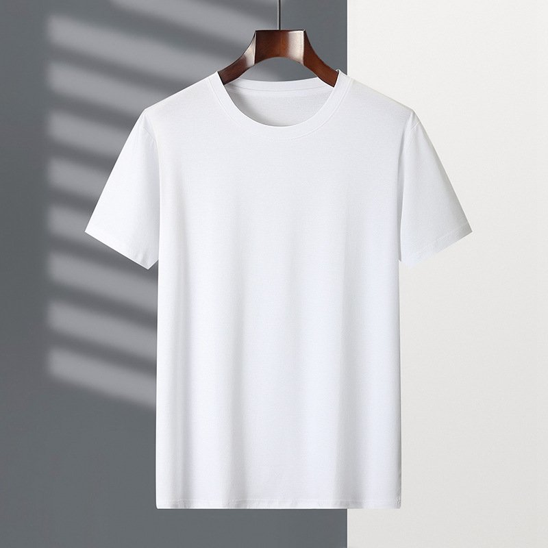 Short-sleeved Non-ironing Anti-crease Men's T-shirt Round Neck Ice Base T-shirt for Men