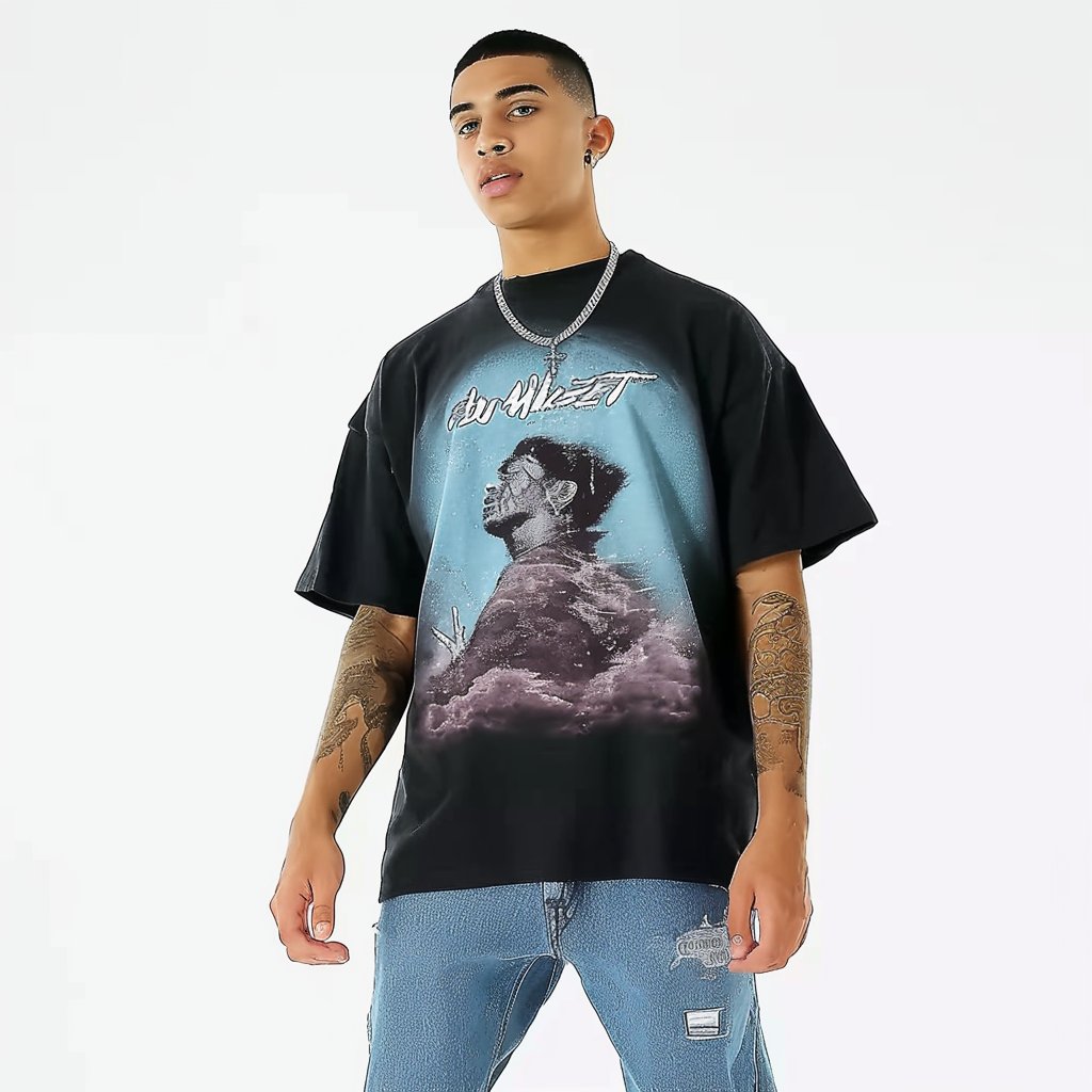 Custom 3d Emboss Print Men's T Shirt High Quality Oversized Tshirt 100% Cotton Streetwear Heavyweight 300gsm For Men