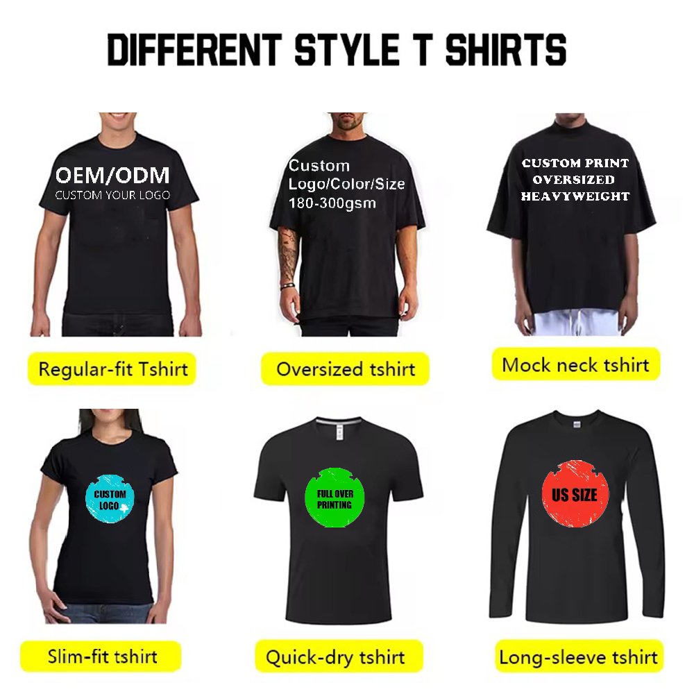ODM 250 Gsm Heavy Weight T-Shirt Custom Design Blank 100% Cotton Round Neck Mens Boxy T Shirts Graphic Tshirt For Men