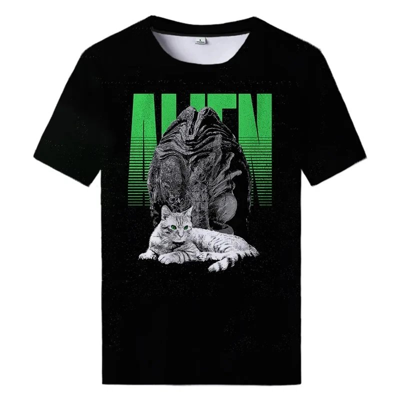 2024 New Fashion Men's Black Breathable T-Shirt Quick Dry Soft Digital Print Short Sleeve Fitted Knitted Tee Oversized Style