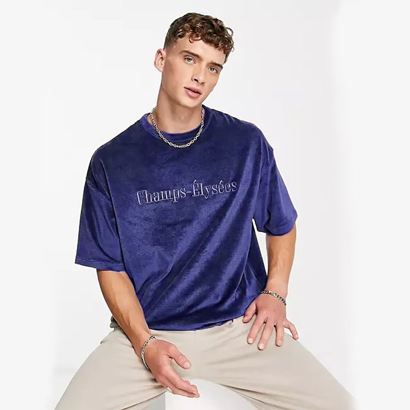 Oversized Vintage Monogram Men's Casual Unisex Street Grunge Crew Neck Top
