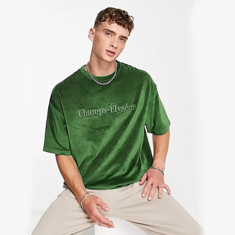 Oversized Vintage Monogram Men's Casual Unisex Street Grunge Crew Neck Top