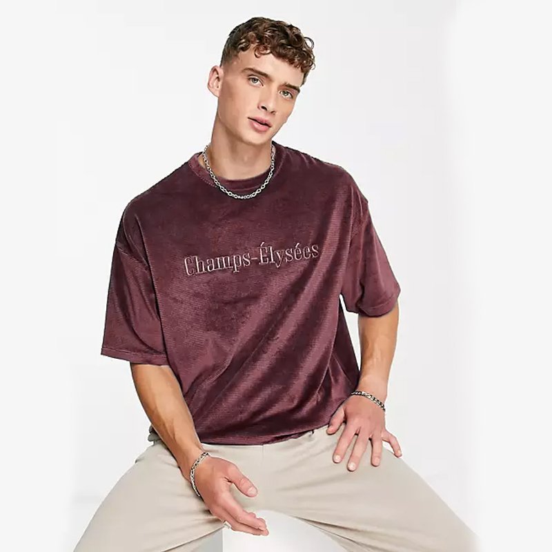 Oversized Vintage Monogram Men's Casual Unisex Street Grunge Crew Neck Top