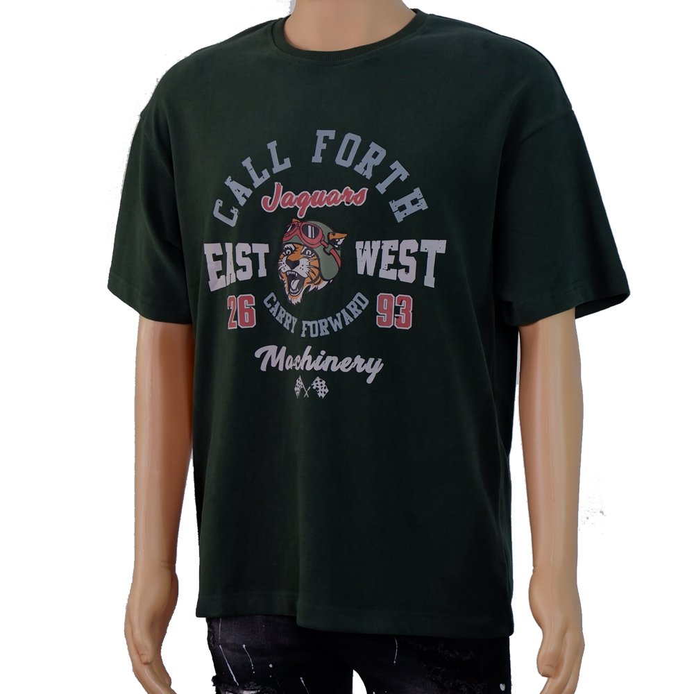 Supplier customized high quality 100% cotton men's round neck short sleeve print loose edition T-shirt street sports shirt