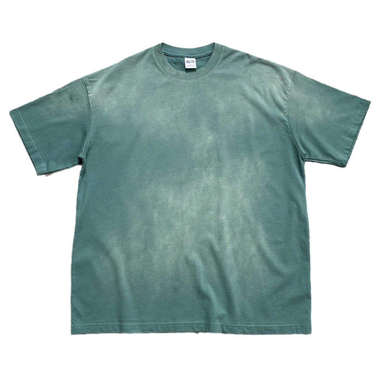 Custom DTG/DTF Acid Washed Retro Vintage Short Sleeve Tshirt 250GSM Heavy Weight Oversized Spray Dyeing Make Old Men's T-shirt