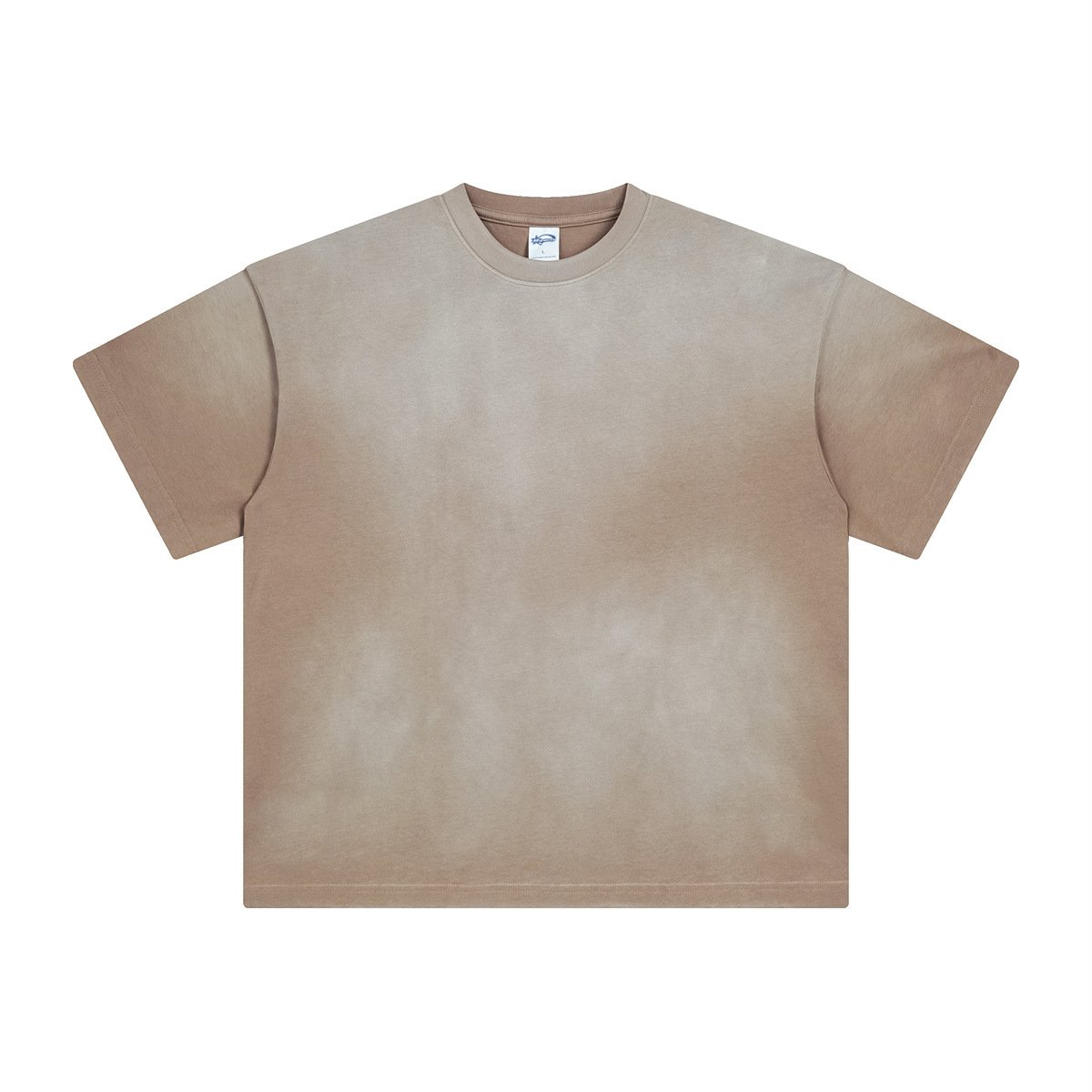 Custom DTG/DTF Acid Washed Retro Vintage Short Sleeve Tshirt 250GSM Heavy Weight Oversized Spray Dyeing Make Old Men's T-shirt
