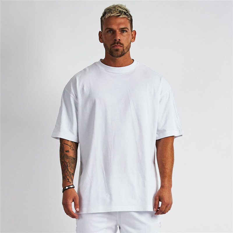 Custom Mens Cotton T Shirt Gym Fitness Short Sleeve T Shirts Men's Training Jogging T Shirt